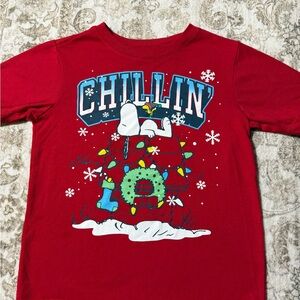 Peanuts Red Snoopy Chillin' Kids T-Shirt